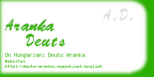 aranka deuts business card